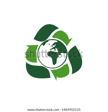 the concept of a logo is to recycle waste or useless products into valuable items, thus maintaining the balance of the earth