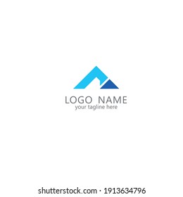concept logo with a symbol of the roof of the house, pyramid and triangle. The logo concept can be used for logos for companies selling household products, home construction companies, etc.