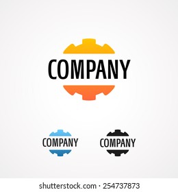 Concept of logo for tech company in different colors. Vector Illustration EPS10