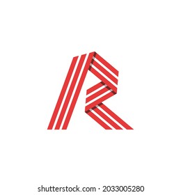 the concept of a logo that combines the letter R with a ribbon