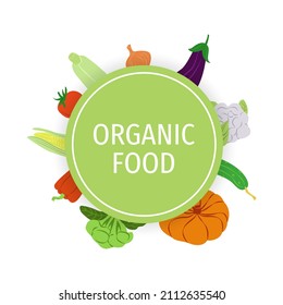 El concepto de un logo con verduras. Diseño de un afiche, volante, pancarta, cartel.