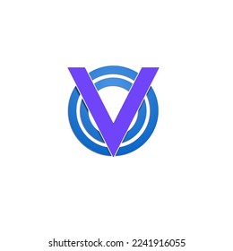 concept logo VOO,OOV, OVO blue and purple color