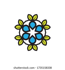 concept logo, water for life with illustrations of water droplets surrounded by plants or leaves. Suitable for companies in the field of environment and nature conservation.