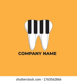 concept logos and piano keys. Unique logo for dental health companies

