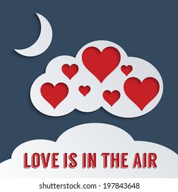 Concept for Love is in the air. Flat design illustration.