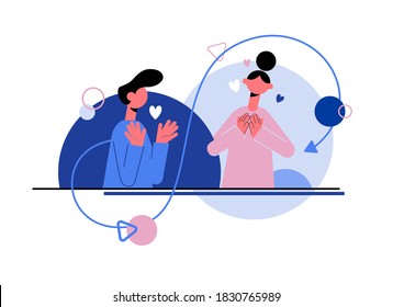 Concept of love and friendship. Vector illustration.