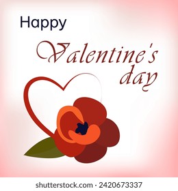 Concept of love and happy valentines day. flowers and leaves in the shape of a heart, vector illustration.