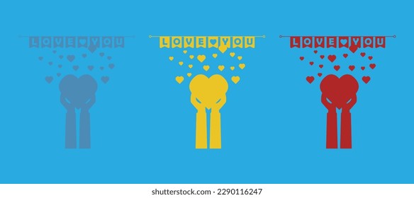 concept of love, hearts, holiday, vector illustration