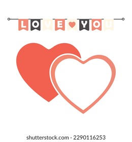 concept of love, hearts, holiday, vector illustration