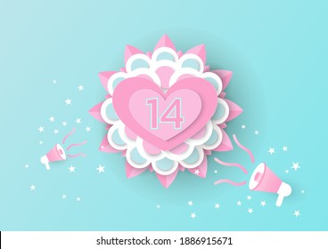 Concept of love Paper heart and craft style. vector art and illustration.