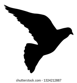 Concept of love or peace silhouettes doves