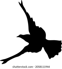 Concept of love or peace. Silhouettes doves