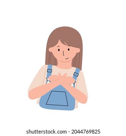The concept of loving yourself as you are. Positive women expressing self love and care. Positive body, confidence, love, generosity, philanthropy and hope concept. Flat vector illustration isolation