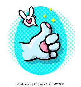 Concept Of Lucky. Rabbit's Foot Shows Like Sign. Vector Illustration. Comics Style