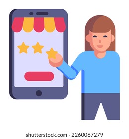 A concept of m commerce flat icon, shopping basket inside phone
