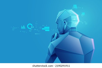 concept of machine learning of technology revolution, graphic of artificial intelligence thinking with futuristic element