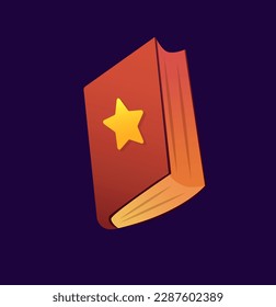Concept Magic element book. A captivating flat vector illustration designed for web use, featuring a magical cartoon concept on a dark background. Vector illustration.