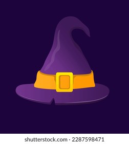Concept Magic element hat. A captivating flat vector illustration of a magical cartoon scene on a dark background. The concept features a hat. Vector illustration.