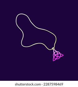 Concept Magic element necklace. A mesmerizing flat vector illustration crafted for web use, showcasing a magical cartoon concept on a dark background. Vector illustration.
