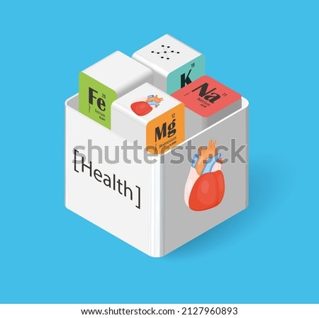 Concept Magnesium   Substances necessary for human health. Micro and macro elements, nutrients. A chemical element and products with a high content of it. Modern design