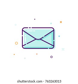 Concept mail icon. Thin line flat design element. Concept of receive an e-mail. Vector illustration isolated on white background