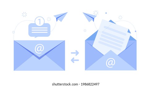 Concept Mails Exchanger sign Image. Isolated on white background
