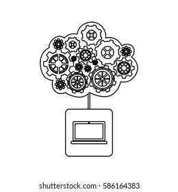 concept of maintenance service of laptop vector illustration