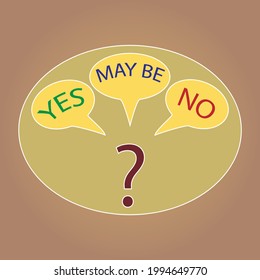 The concept of making a difficult decision on a colored background. Vector image.