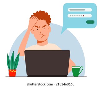 The concept of a man thinking behind a laptop.