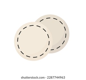 Concept Manicure accessories cotton pads. This flat vector illustration, crafted for web use, presents a delightful cartoon concept on a crisp white background. Vector illustration.