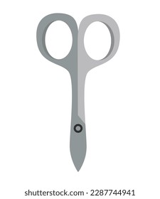 Concept Manicure accessories scissors. This flat vector illustration, designed for web use, features a captivating cartoon concept on a crisp white background. Vector illustration.