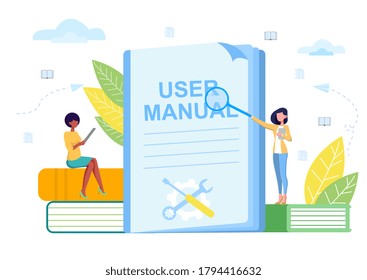 Concept of manual studies. Vector illustration. Training for career advancement