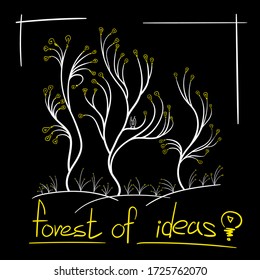 concept many ideas tree light bulbs grow