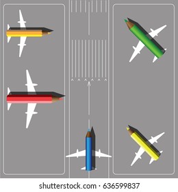 concept map aerodrome with color pencil fly