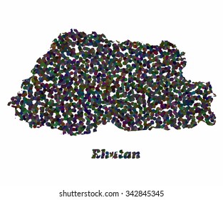 Concept map of Bhutan, vector design Illustration.