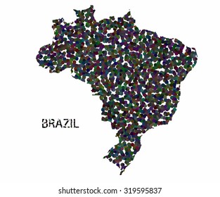 Concept map of Brazil, vector design Illustration.