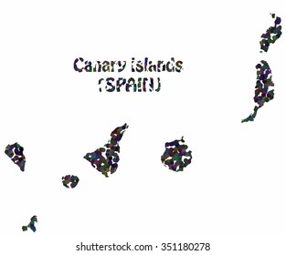 Concept map of Canary Islands, vector design Illustration.