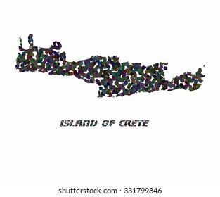 Concept map of Crete, vector design Illustration.