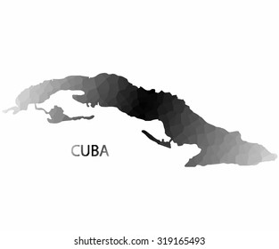 Concept map of Cuba, vector design Illustration.