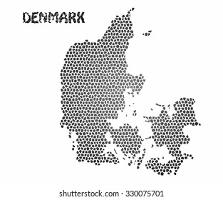 Concept map of Denmark, vector design Illustration.