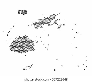 Concept map of Fiji , vector design Illustration.