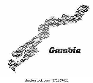 Concept map of Gambia, vector design Illustration.