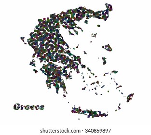 Concept map of Greece, vector design Illustration.