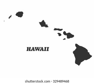 Concept Map Of Hawaii, Vector Design Illustration.