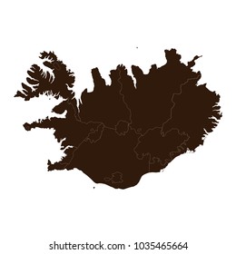 Concept map of Iceland, vector design Illustration.