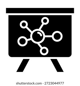 Ilustración vectorial de estilo de glifo de icono de mapa conceptual