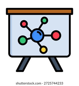 Concept Map Icon Lineal Color Style Vector Illustration