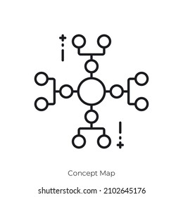 Concept Map icon. Outline style icon design isolated on white background