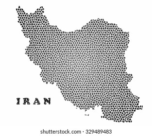 Concept map of Iran, vector design Illustration.