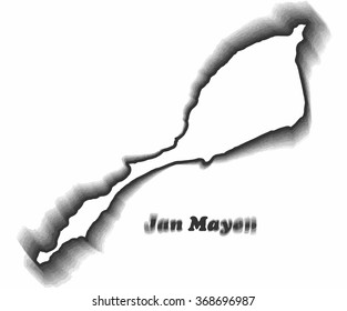 Concept map of Jan Mayen, vector design Illustration.